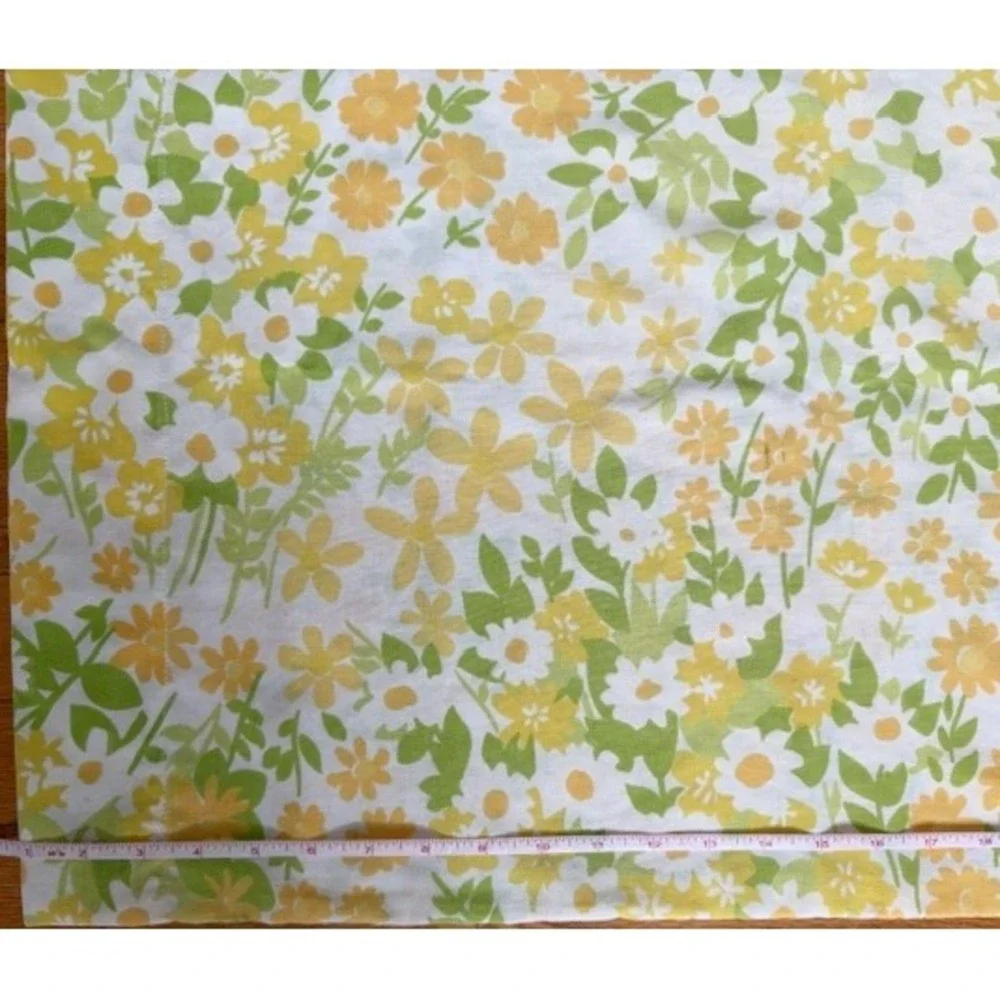 Vintage pillowcase with yellow and green Floral